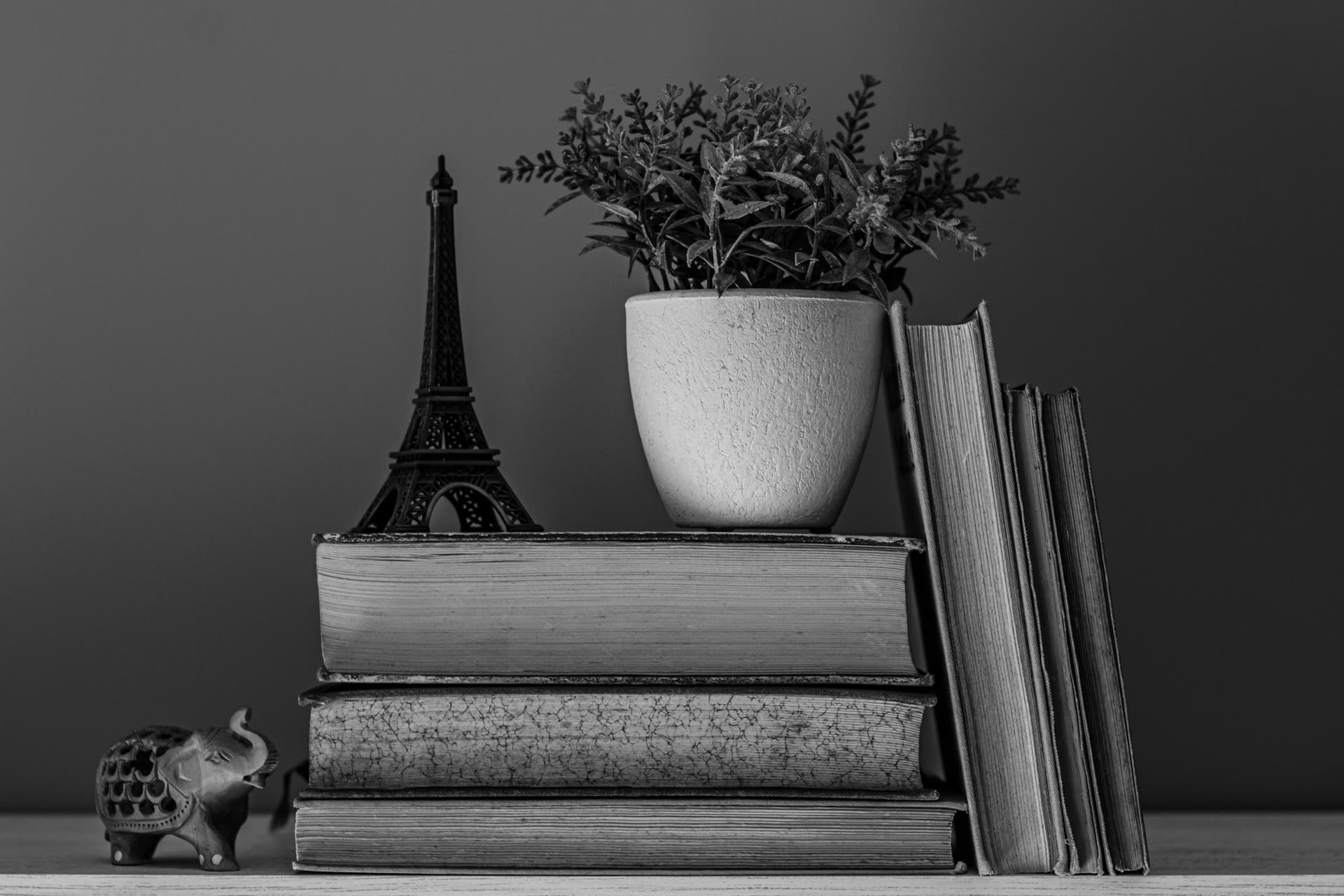 A stack of well-read books